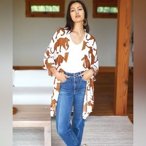 Emerson Fry Cheetah Print Kimono/Robe